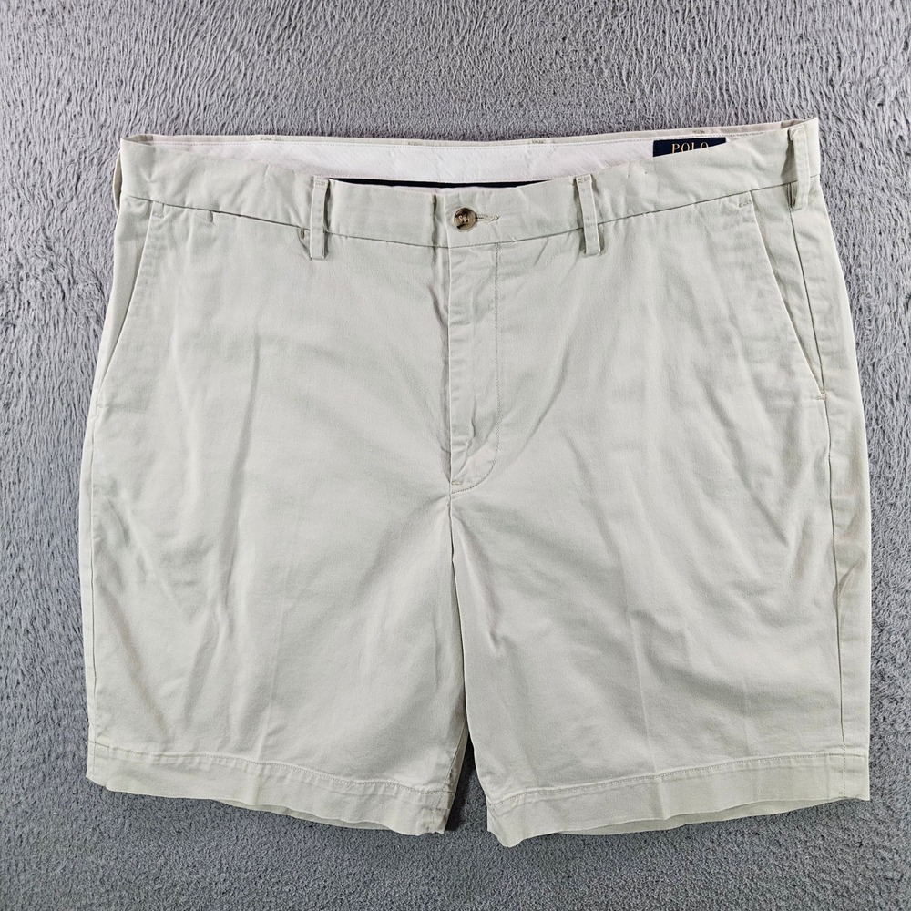 Polo Ralph Lauren Mens Khaki Tan Stretch Classic Fit Chino Shorts Size 38